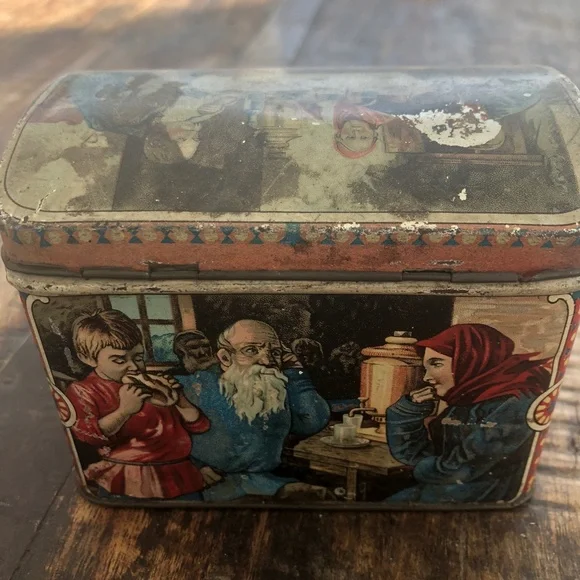 Antique Russian Tea Tin,metal. - Picture 1 of 8